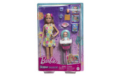 Barbie Chůva herní set - Panenka s květinových šatech HTK35