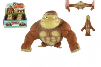 Opice/gorila antistresová mačkací silikon plněná pískem 16cm 6ks v boxu Cena za 1KS