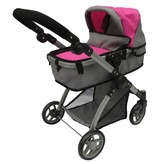 SPARKYS - Kočárek 2v1 - růžovo/šedý