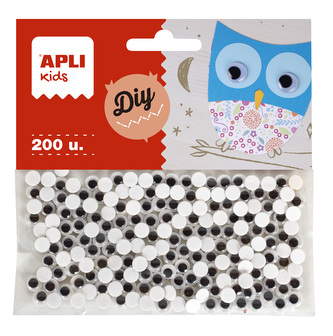 APLI MOVING EYES - oči kulaté, Ø 6 mm, samolepicí, černé