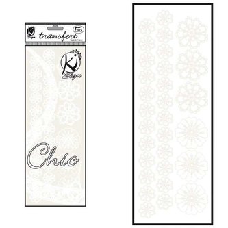 Samolepka na textil sametová, zažehlovací,motiv FLEURS CROCHET-háčkovaná květina