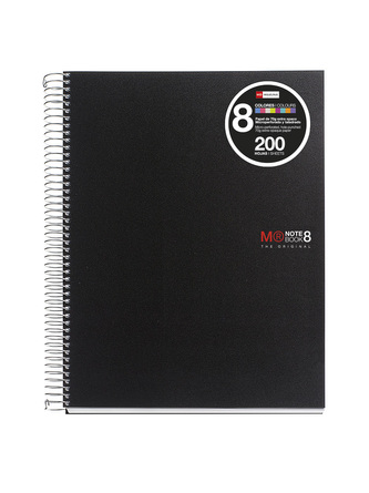 Miquelrius poznámkový blok Basic NB-8, A4, 70 g, PP, 200 listů, linka, černý