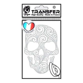 Samolepka na textil zažehlovací, motiv TETES de MORT -lebka