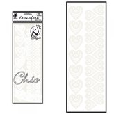 Samolepka na textil sametová, zažehlovací, 10x30 cm, motiv COEUR, bílá