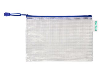 tarifold obálka se zipem, A6, PVC síťovina, modrá, 8 ks