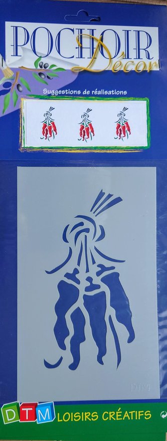 Šablona plastová, 12x20cm, PAPRIKY