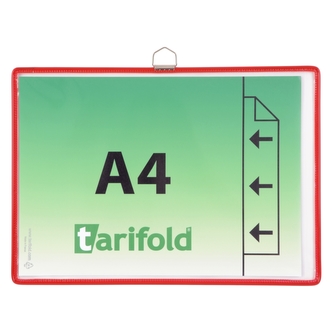 tarifold rámeček s kapsou a očkem, A4, otevřený bokem, červený, 5 ks