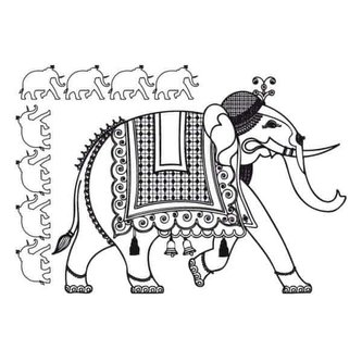 Samolepka na textil, zažehlovací,motiv ELEPHANT-slon, černá