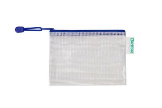 tarifold obálka se zipem, A5, PVC síťovina, modrá, 8 ks