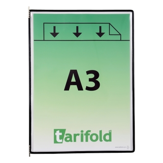 tarifold závěsný rámeček s kapsou, A3, otevřený shora, černý, 10 ks