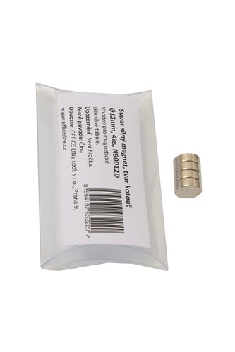 Spoko super silné magnety - kotouč, Ø 12 mm, stříbrný