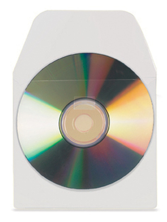 3L Office samolepicí kapsa na CD/DVD, 127 x 127 mm, s chlopní, transparentní, 100 ks