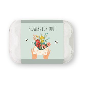 Blossombs Semínkové bomby - Dárkový box na vajíčka - Kytice (6 ks)