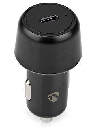 NEDIS nabíječka do auta/ 30 W/ 12 - 24 V DC/ 3.0 A/ USB-C/ automatická volba napětí/ černá