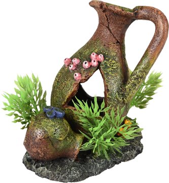 FLAMINGO akvarijní dekorace MOZA PITCHERS+rostlina 11x8x11cm