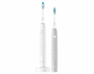 Oral-B Pulsonic SLIM Clean 2900 elektrický zubní kartáček, sonický, 62 000 pulzů, 2 režimy, 2 kusy, bílý a šedý