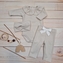Žebrované body s límečkem, legíny a čelenka, 3D, bavlna, písková; 56 (1-2m)