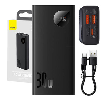 Powerbanka Baseus Adaman2 10000mAh, 2xUSB, USB-C, 30W (černá)
