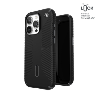Speck Presidio2 Grip ClickLock & Magsafe - pouzdro pro iPhone 15 Pro (černá / břidlicově šedá / bílá)
