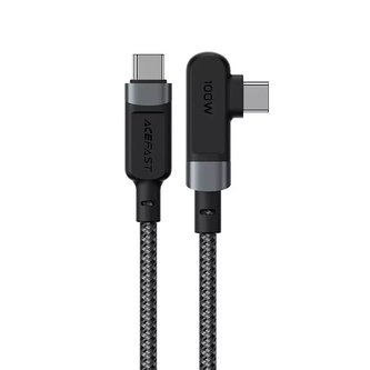 Acefast úhlový kabel USB Type C - USB Type C 2m, 100W (20V / 5A) šedý (C5-03 deep space gray)