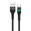 Kabel Foneng X79 USB na USB-C, LED, opletený, 66W, 1m (černý)