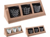 Svíčka ve skle vonná 3ks set 50x60mm v dárkové krabičce Home collection mix, černá, bílá