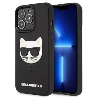 Karl Lagerfeld KLHCP13LCH3DBK 13 Pro / 13 6,1" černé/černé pevné pouzdro 3D Gumová Choupette