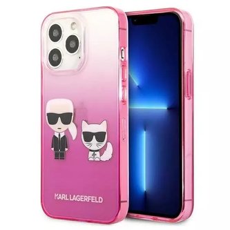 Karl Lagerfeld KLHCP13XTGKCP iPhone 13 Pro Max 6,7" pevné pouzdro růžové / růžové Gradient Ikonik Karl Karl Lagerfeld KLHCP13XTGKCP iPhone 13 Pro Max 6,7" pevné pouzdro růžové / růžové Gradient Ikonik Karl