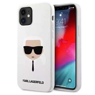 Karl Lagerfeld KLHCP12SSLKHWH iPhone 12 mini 5,4" bílé/bílé pevné pouzdro silikonové Karl`s Head Karl Lagerfeld KLHCP12SSLKHWH iPhone 12 mini 5,4" bílé/bílé pevné pouzdro silikonové Karl`s Head