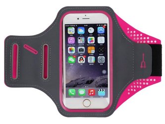 Sportovní pouzdro na rameno pro běhání sportovní 5,5palcový telefon voděodolné růžové