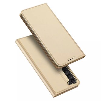 Dux Ducis Skin Pro Phone Case pro telefon Samsung Galaxy S23 Flip Card Wallet Stand Gold