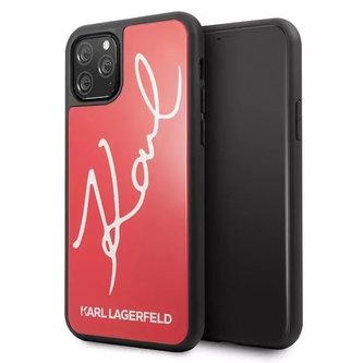 Karl Lagerfeld KLHCN65DLKSRE iPhone 11 Pro Max černý/červený pevný obal Signature Glitter Karl Lagerfeld KLHCN65DLKSRE iPhone 11 Pro Max černý/červený pevný obal Signature Glitter