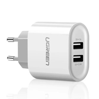 Ugreen nabíječka 2x USB 2,4 A bílá (CD104 20384)