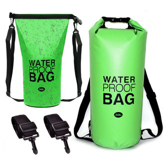 Voděodolný pytel o objemu 30 l Vodotěsný vak Taška na kajakové plachty PVC pro sportovní zelené