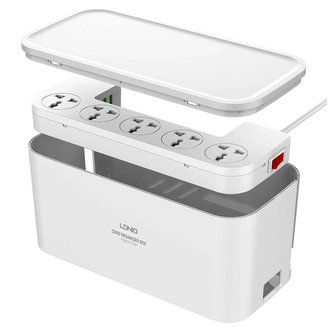 Organizér kabelů s 5x AC napájecím proužkem a 3x USB QC nabíječkou Rychlé nabíjení EU US UK