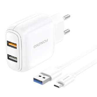 Rychlonabíječka Foneng 2x USB EU36 + USB Micro kabel