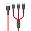 Kabel USB 3 v 1 USB-C / Lightning / Micro 3,5 A 1,5 m Vipfan X02 (červený)