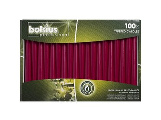 Bolsius Kónická 100ks 22x240 bordó svíčky RAL