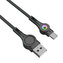 Kabel Foneng X59 USB na USB-C, LED, 3A, 1 m (černý)