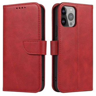 Magnet Case elegantní kryt pouzdra s chlopní a funkcí stojánku iPhone 14 Plus červený