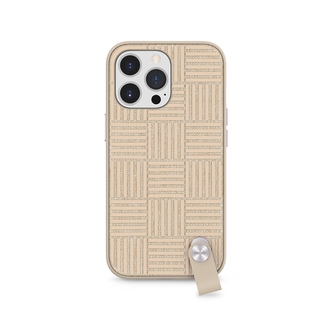 Moshi Altra - Pouzdro s odnímatelným vodítkem pro iPhone 13 Pro (Antimikrobiální NanoShield™) (béžová Sahara)