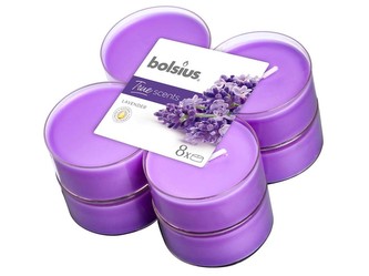 Bolsius Aromatic 2.0 Čajové Maxi 8ks Lavender, vonné svíčky