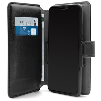PURO Universal Wallet 360° - Univerzální otočná kapsička s přihrádkami na karty, velikost XL (černá)