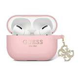 Guess Liquid Silicone Glitter Triangle Charm - pouzdro AirPods Pro 2 (růžové)