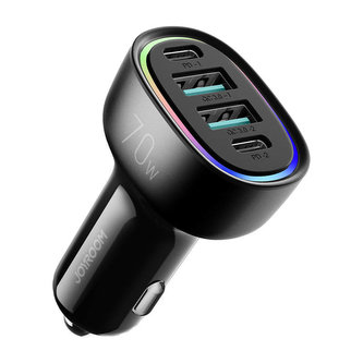 Nabíječka do auta Joyroom JR-CL29, 2x USB-C PD, 2x USB 70W (černá)