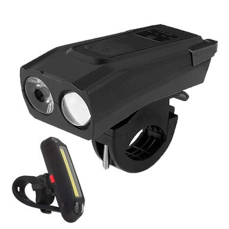 Přední svítilna na kolo zvonek na řídítka klakson LED zadní svítilna