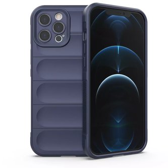 Pouzdro Magic Shield Case pro iPhone 12 Pro Max flexibilní pancéřový tmavě modrý kryt