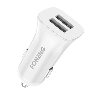 Nabíječka do auta s duálním USB Foneng C07 2,4 A (bílá)