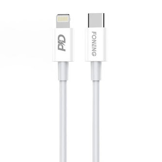 Kabel USB-C pro Lighting Foneng X31, 3A, 1 m (bílý)