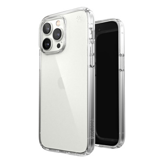 Speck Presidio Perfect-Clear - Pouzdro pro iPhone 14 Pro Max s povrchovou úpravou MICROBAN (čiré)